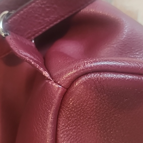 Rebecca Minkoff "Julian" Distressed Black Cherry Backpack Silver Tone Hardware - Picture 9 of 11